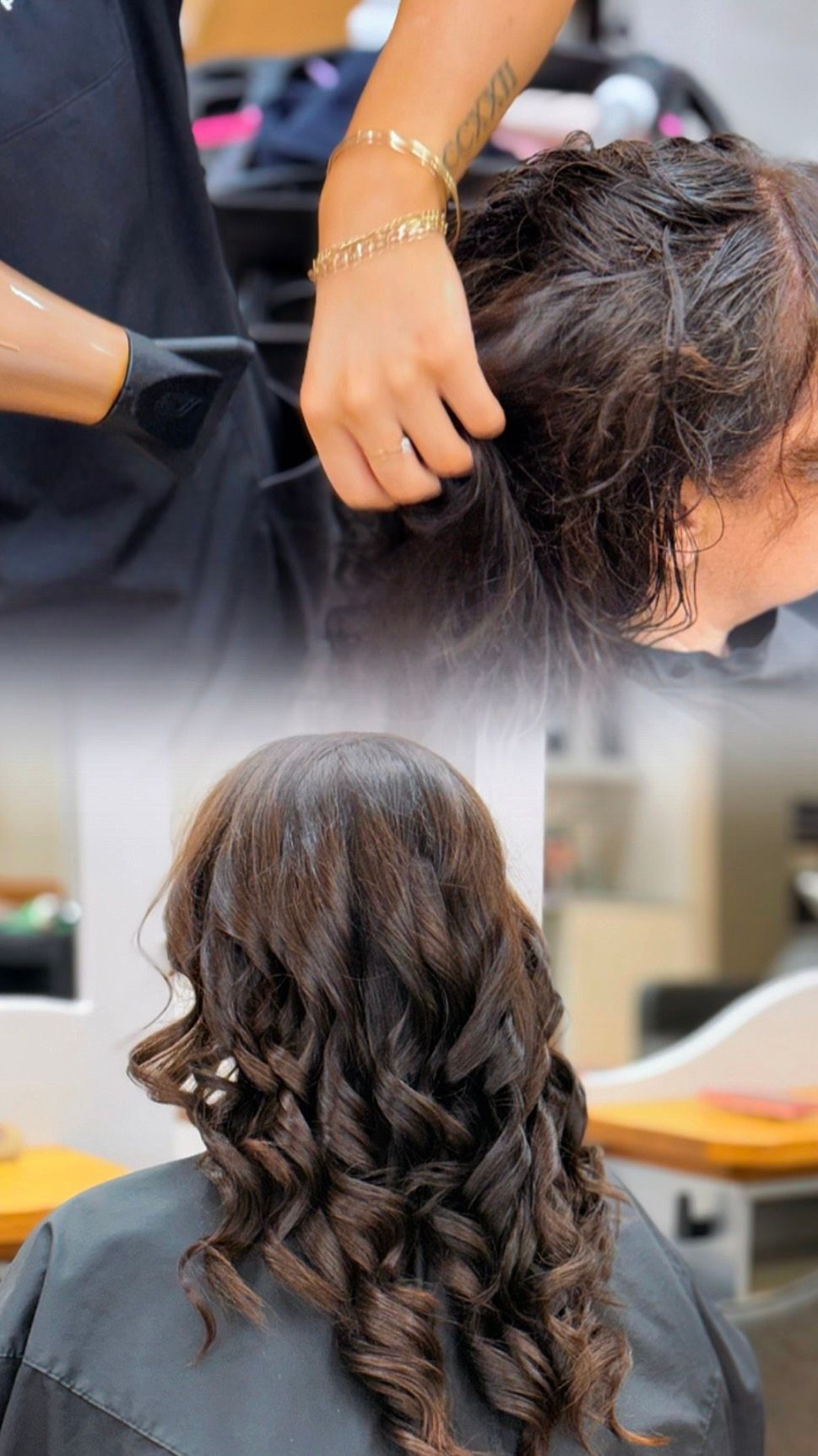 Person with Long Brown Hair Sitting in A Salon Chair — Hair to Impress In Lisarow, NSW