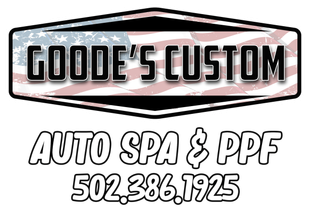 A logo for goode 's custom auto spa & ppf.