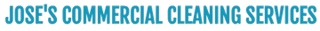 Jose's Commercial Cleaning Services in a teal gradient font.