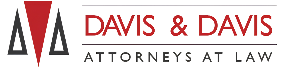 Davis & Davis Attorneys at Law logo with red and black stylized “D” icons on a white background