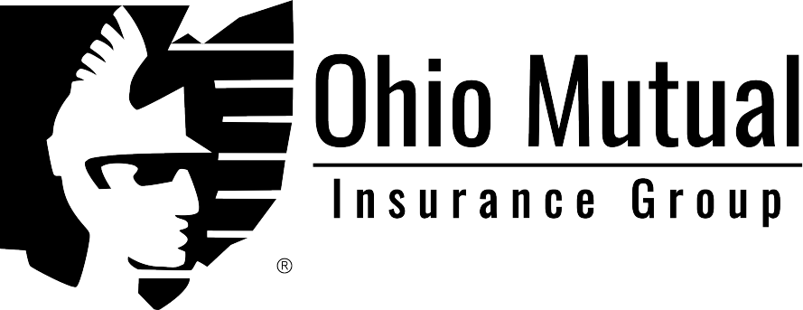 A black and white logo for ohio mutual insurance group