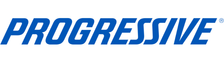 The progressive logo is blue and white on a white background.