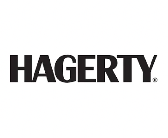A hagerty logo on a white background