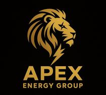 Gold lion head logo with &ldquo;APEX ENERGY GROUP&rdquo; text on a black background