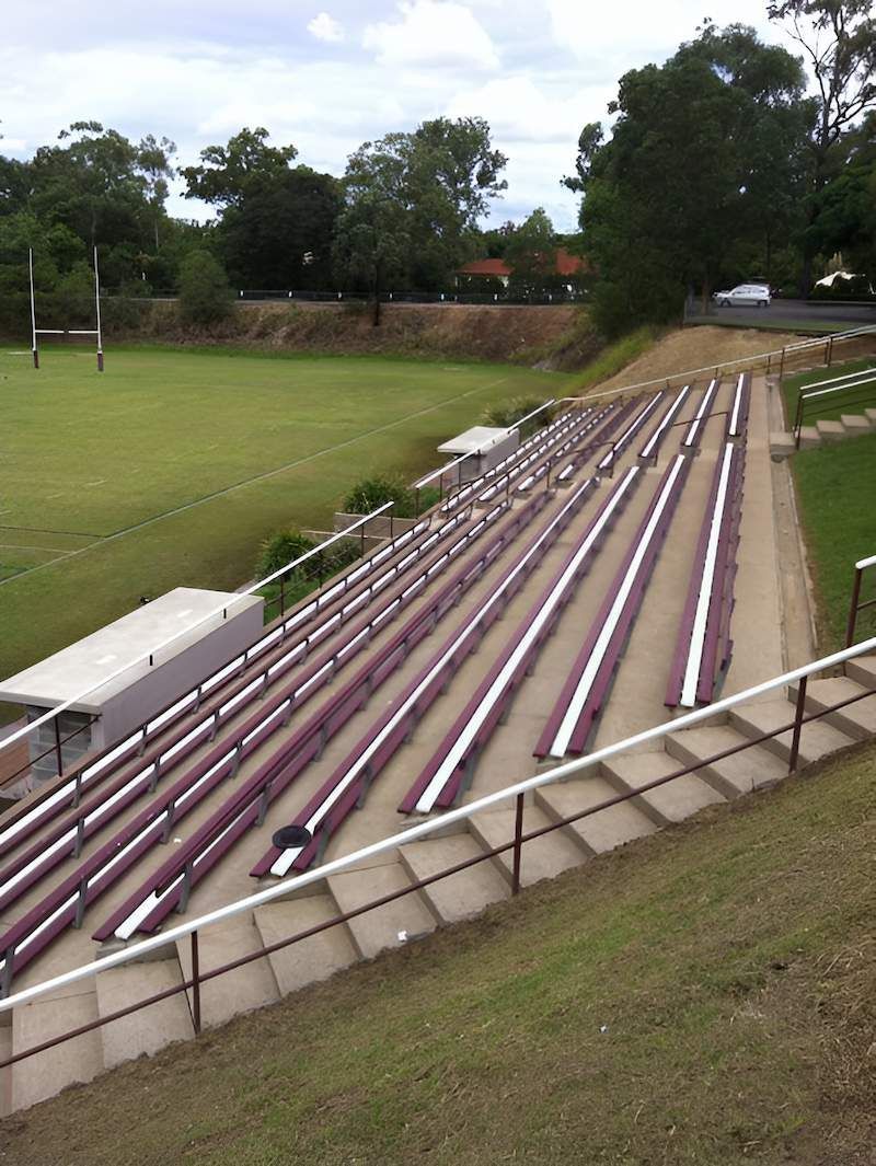 A Stadium With Rows Of Purple And White Seats — EcoPro Pressure Cleaning In Yatala, QLD