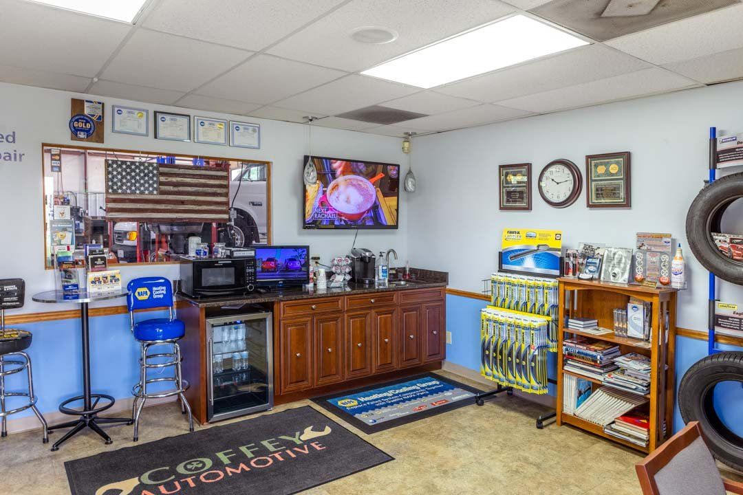 Coffey Automotive free coffee in St.Charles, MO at Coffey Automotive