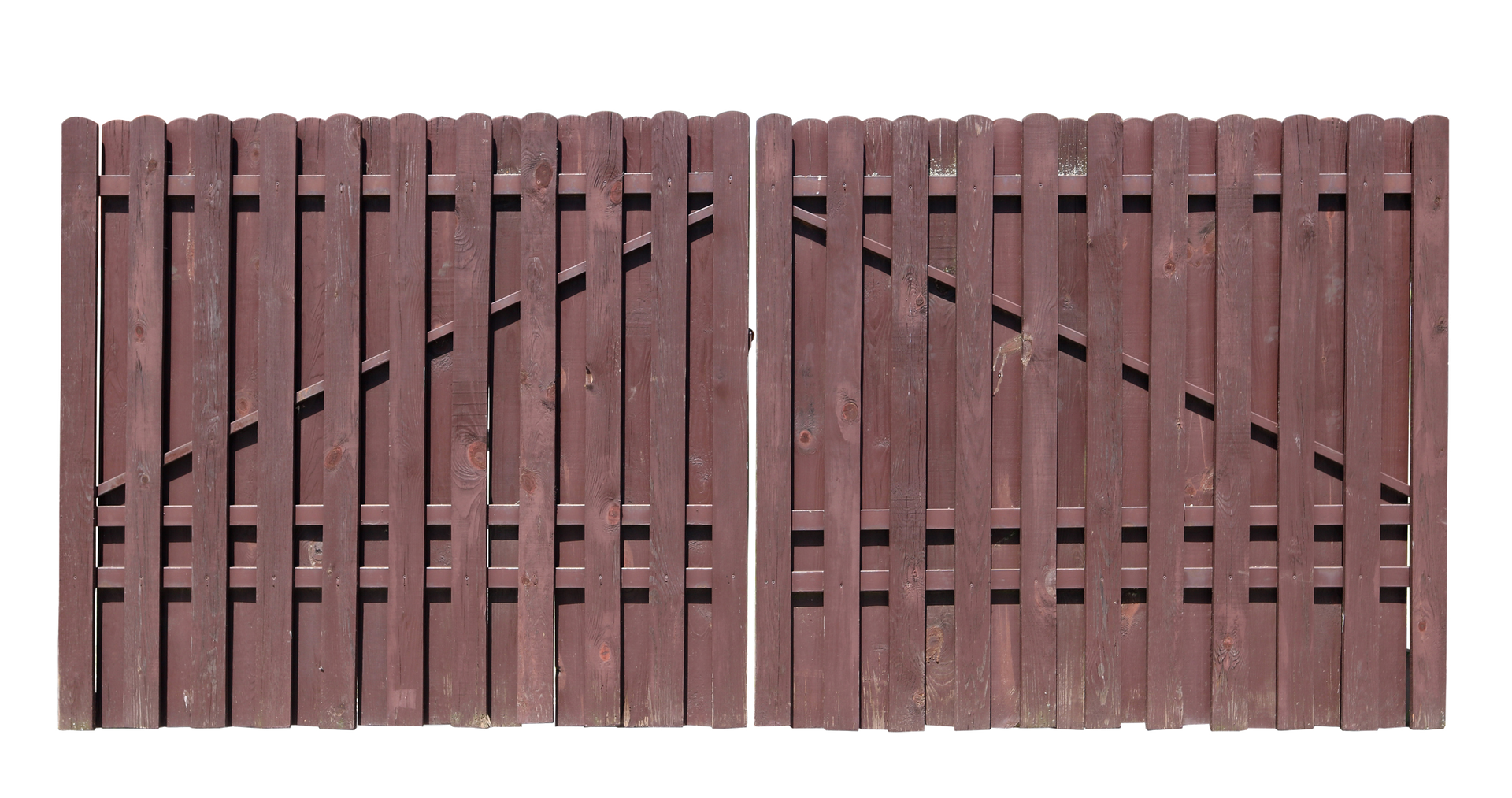 A close up of a wooden fence on a white background. A close up of a wooden fence on a white background.