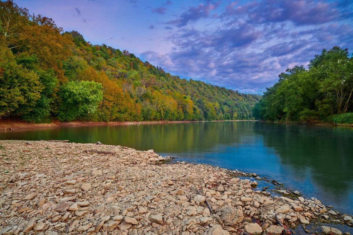 Rock bar along the Kentucky River in Franklin County near Frankfort, KY