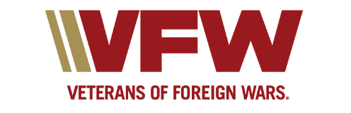 VFW logo in red and gold with the words “Veterans of Foreign Wars.”