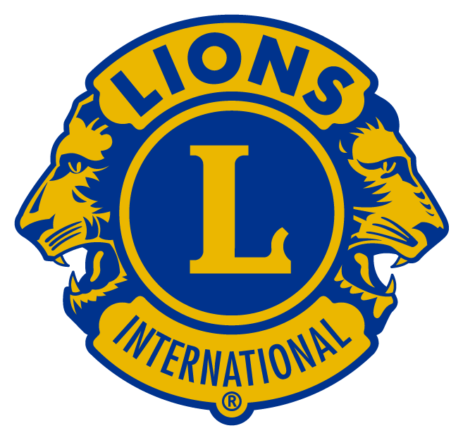 Lions Clubs International blue-and-gold logo with a large “L” and two lion heads facing outward