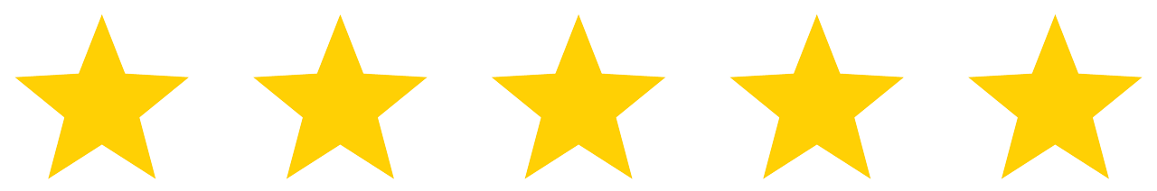A row of yellow stars on a white background.