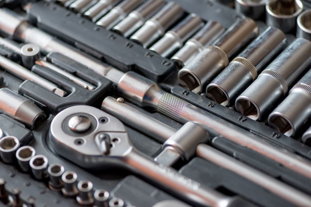 A Close Up of a Tool Set With a Ratchet and Sockets — North Coast Steel Fabrication in South Lismore, NSW