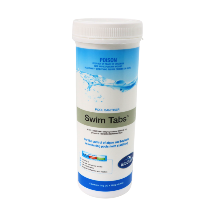 A Bottle of Swim Tabs on A White Background — Poolside Noosa in Noosaville, QLD