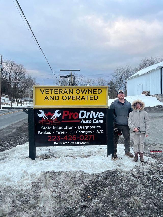 Veteran-Owned ProDrive Auto Care Sign Outside The Shop | ProDrive Auto Care