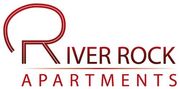 River Rock Apartments logo in red and black with stylized &ldquo;R&rdquo; and text on white background