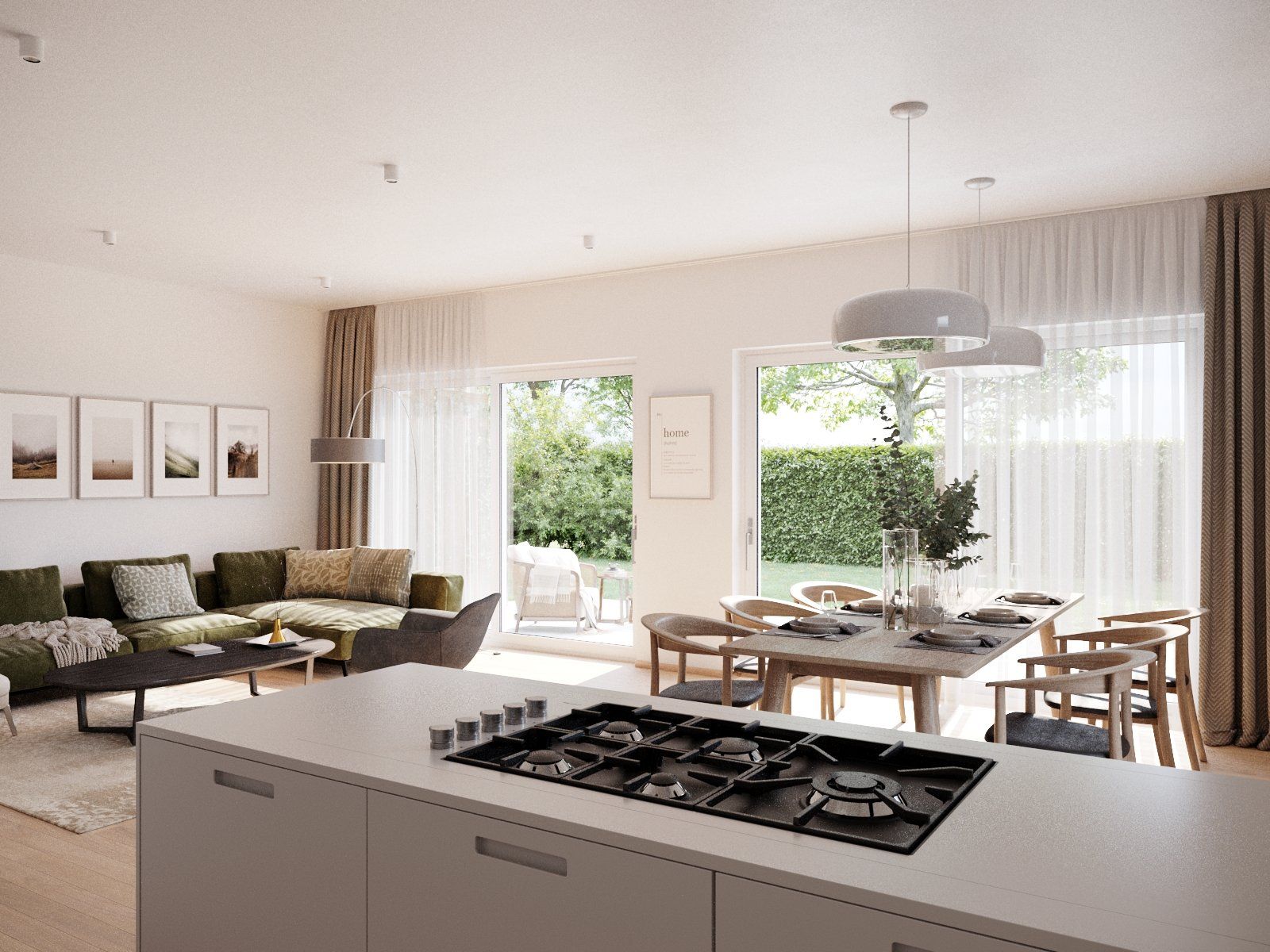 3D Architektur Wohnzimmer.