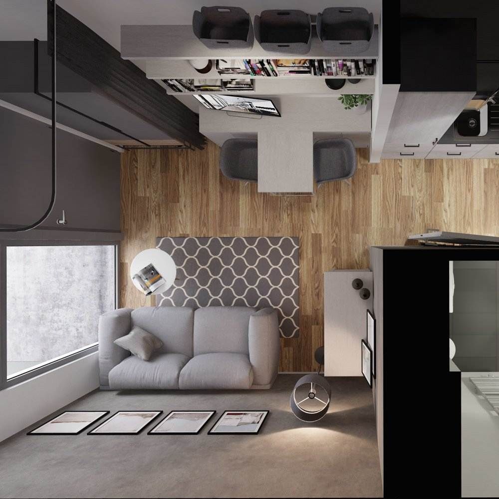 3D Grundriss, der belebt und die Erfahrung des virtuellen Rundgangs abrundet.
