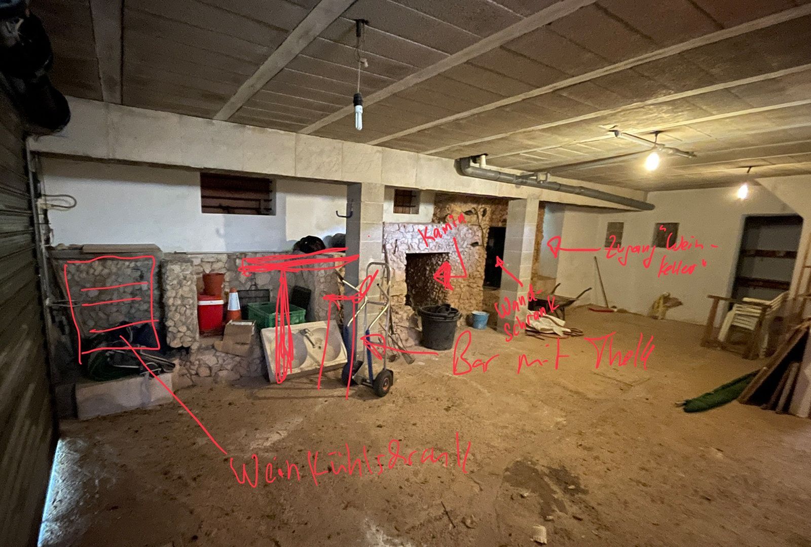 Skizze der geplanten Umbaumaßnahmen der Garage