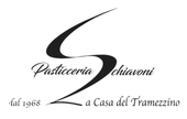 Logo for Pasticceria Chiavoni, with “Dal 1968” and “La Casa del Tramezzino” in black script on white