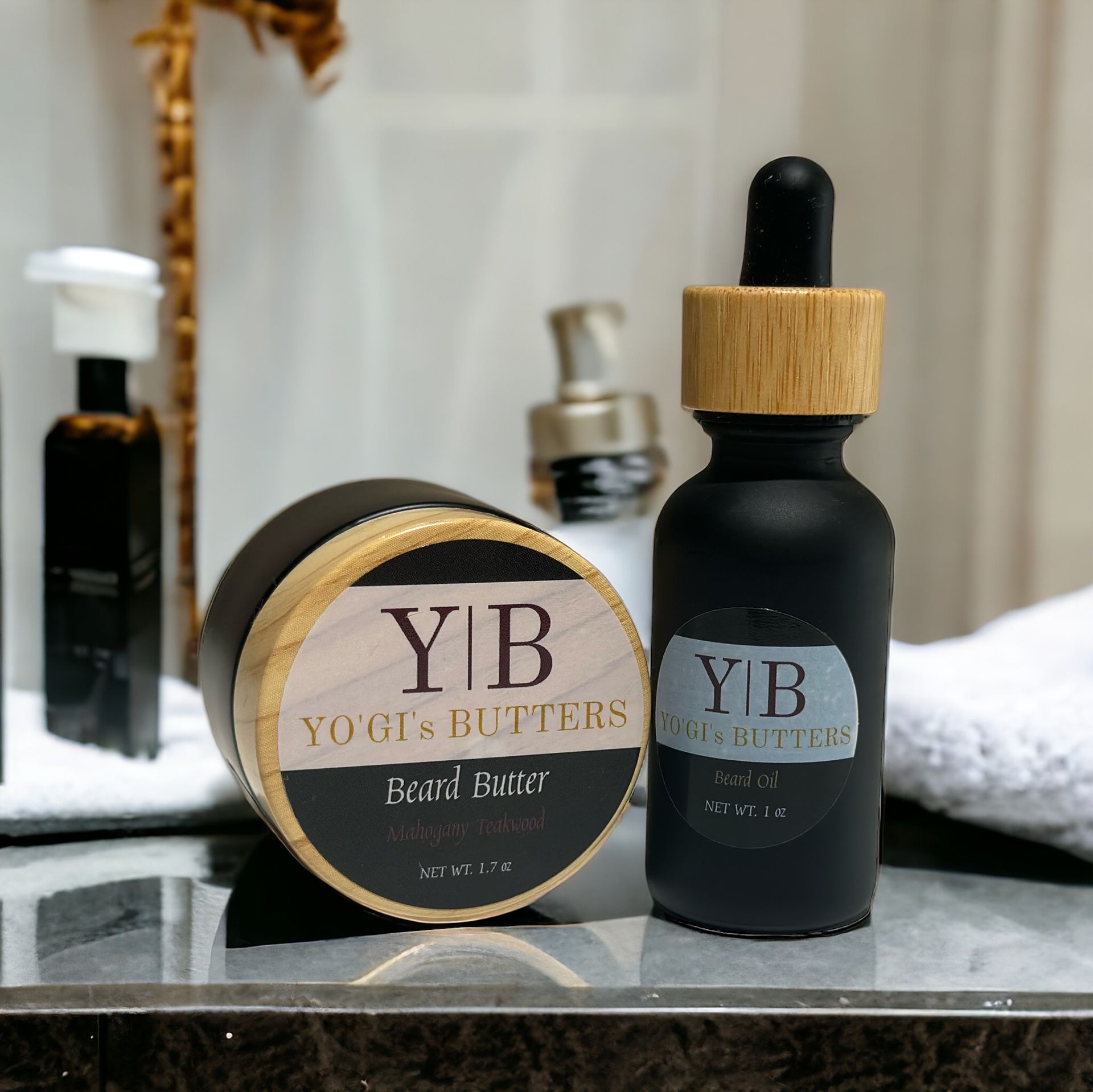 Beard and body with oil . Mahogany with Teakwood