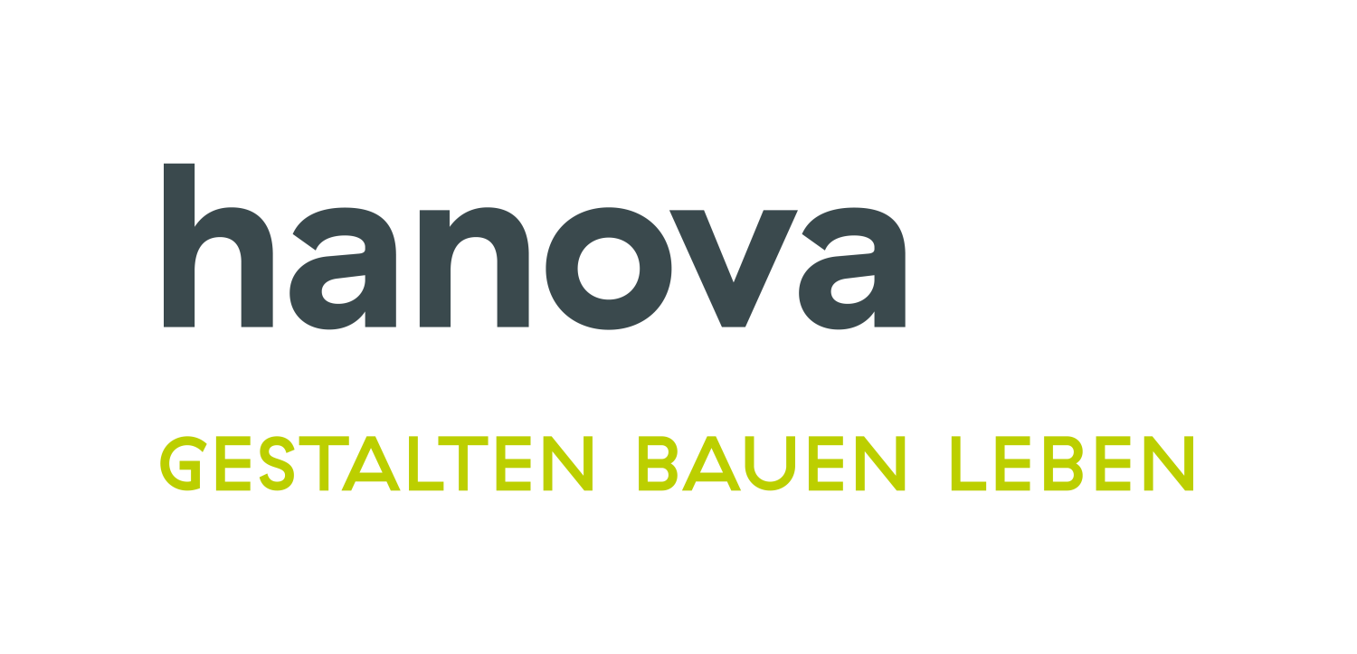 Hanova logo with dark gray text