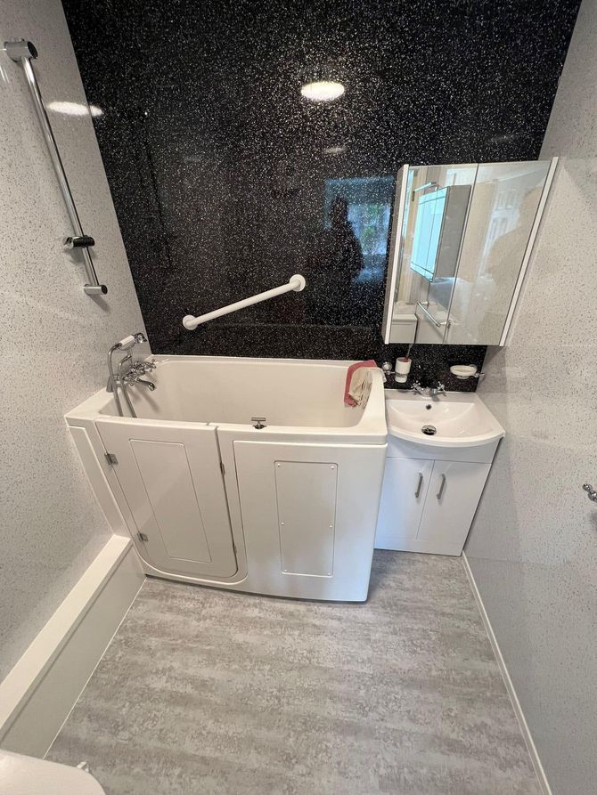 mobility bathroom walk in shower bath in Reading