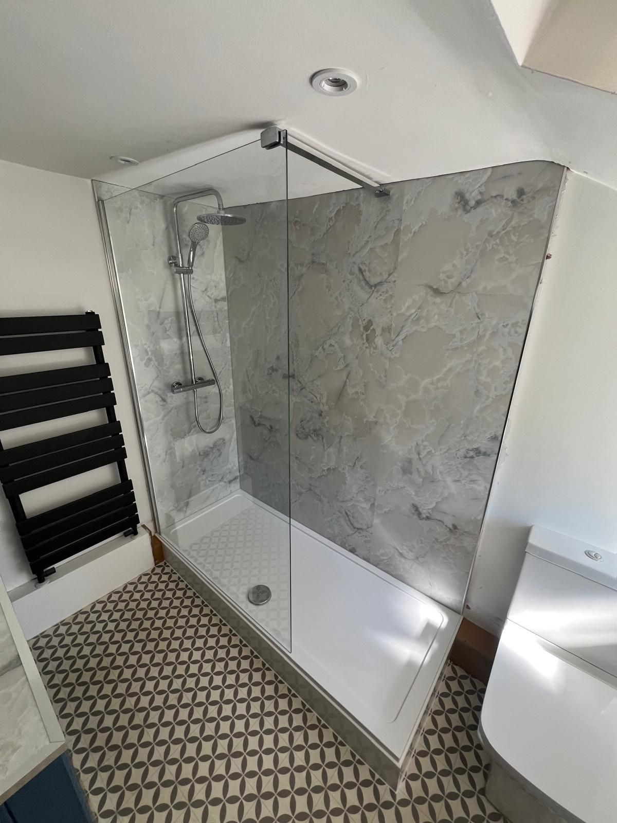 Shower installed by local plumber in Reading