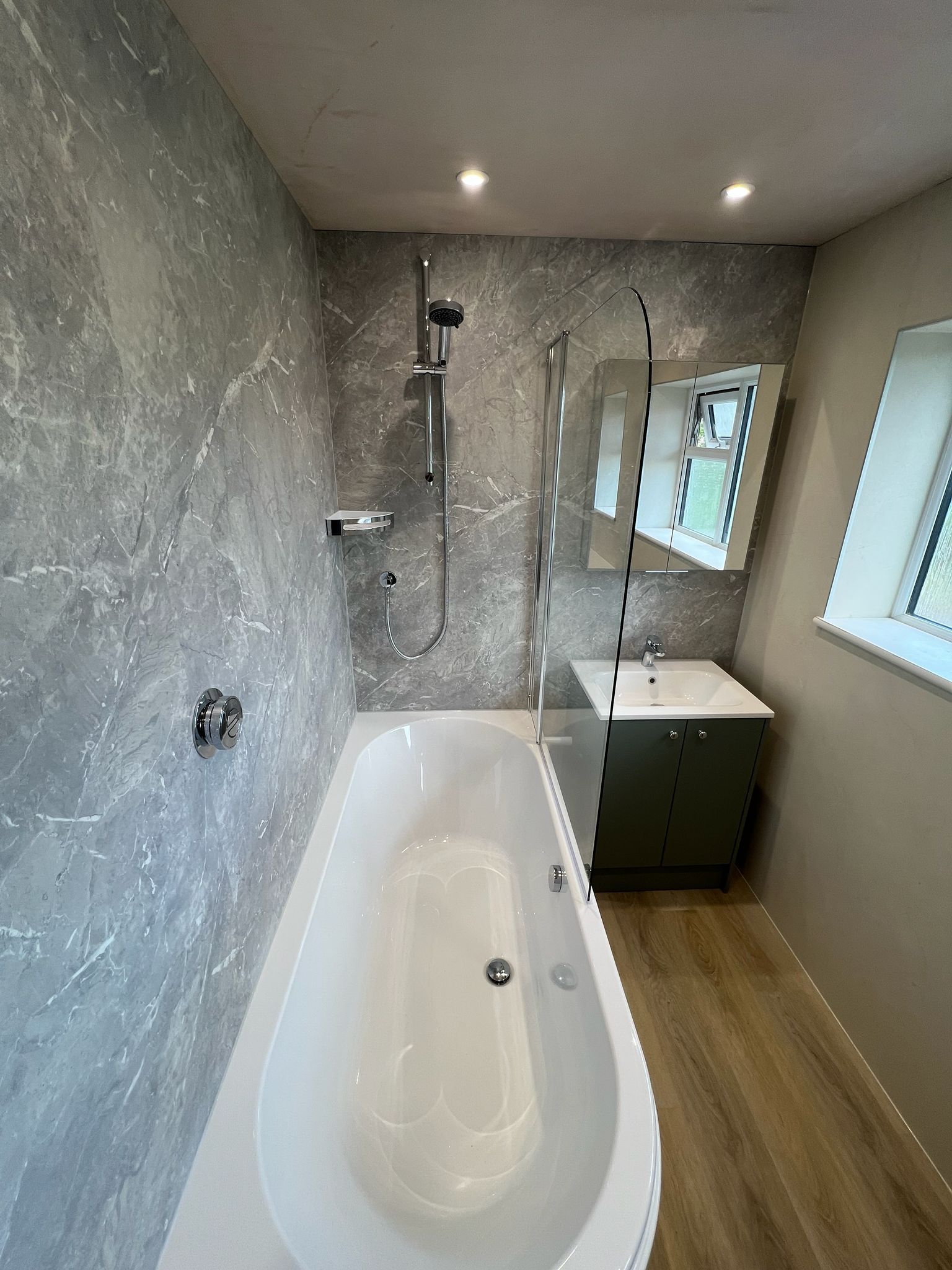 bathroom refurbishment with multi panels in reading