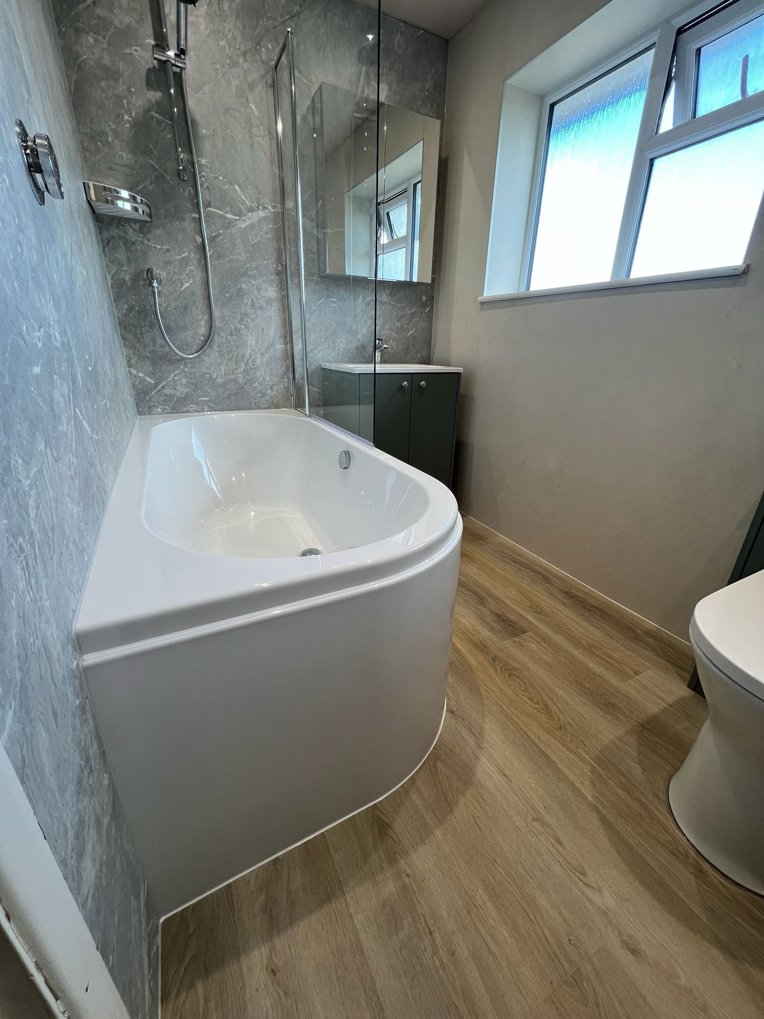 bathroom renovation with aqualisa bath shower in reading
