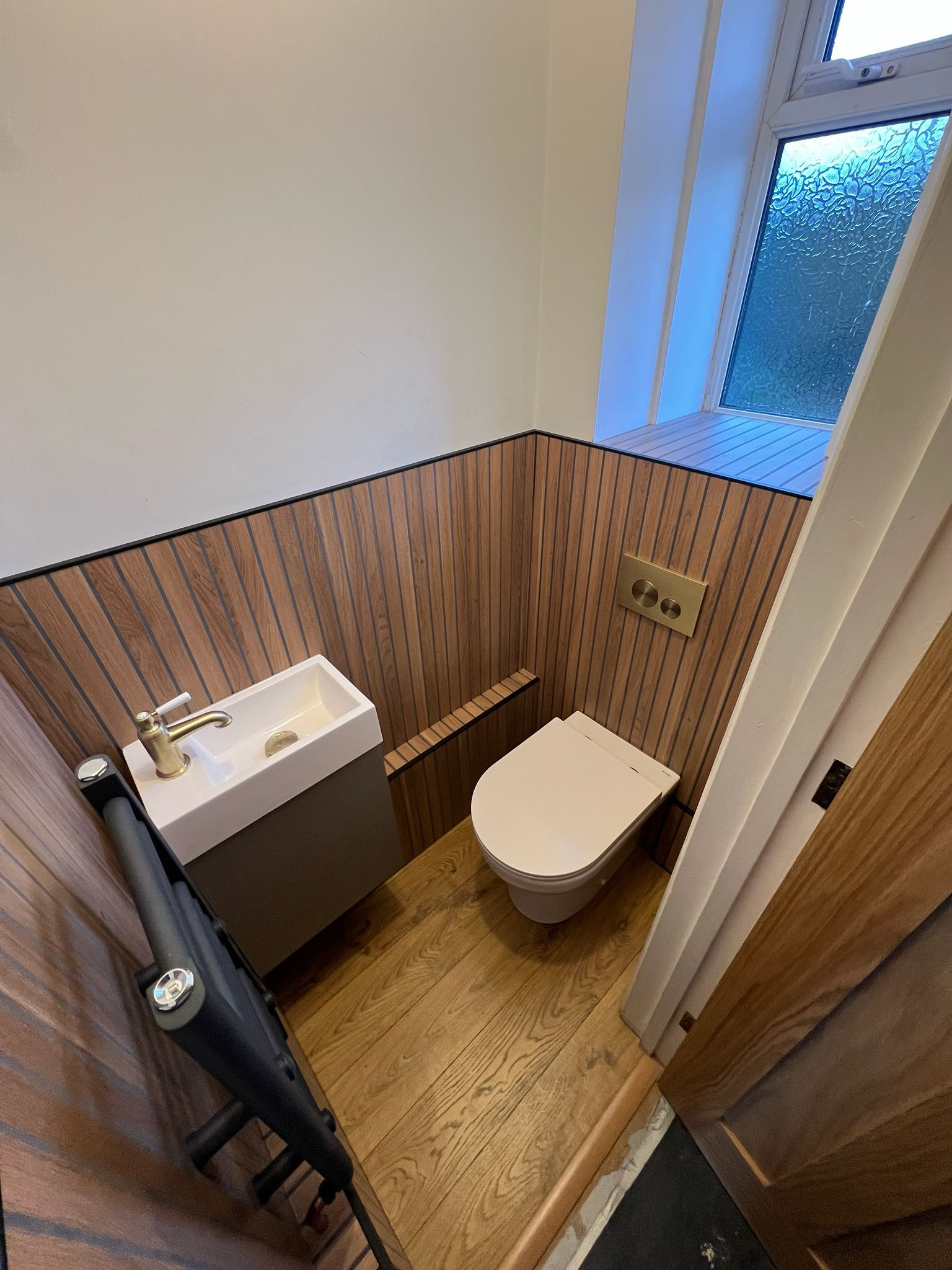 downstairs wc with multi panel fitted in caversham