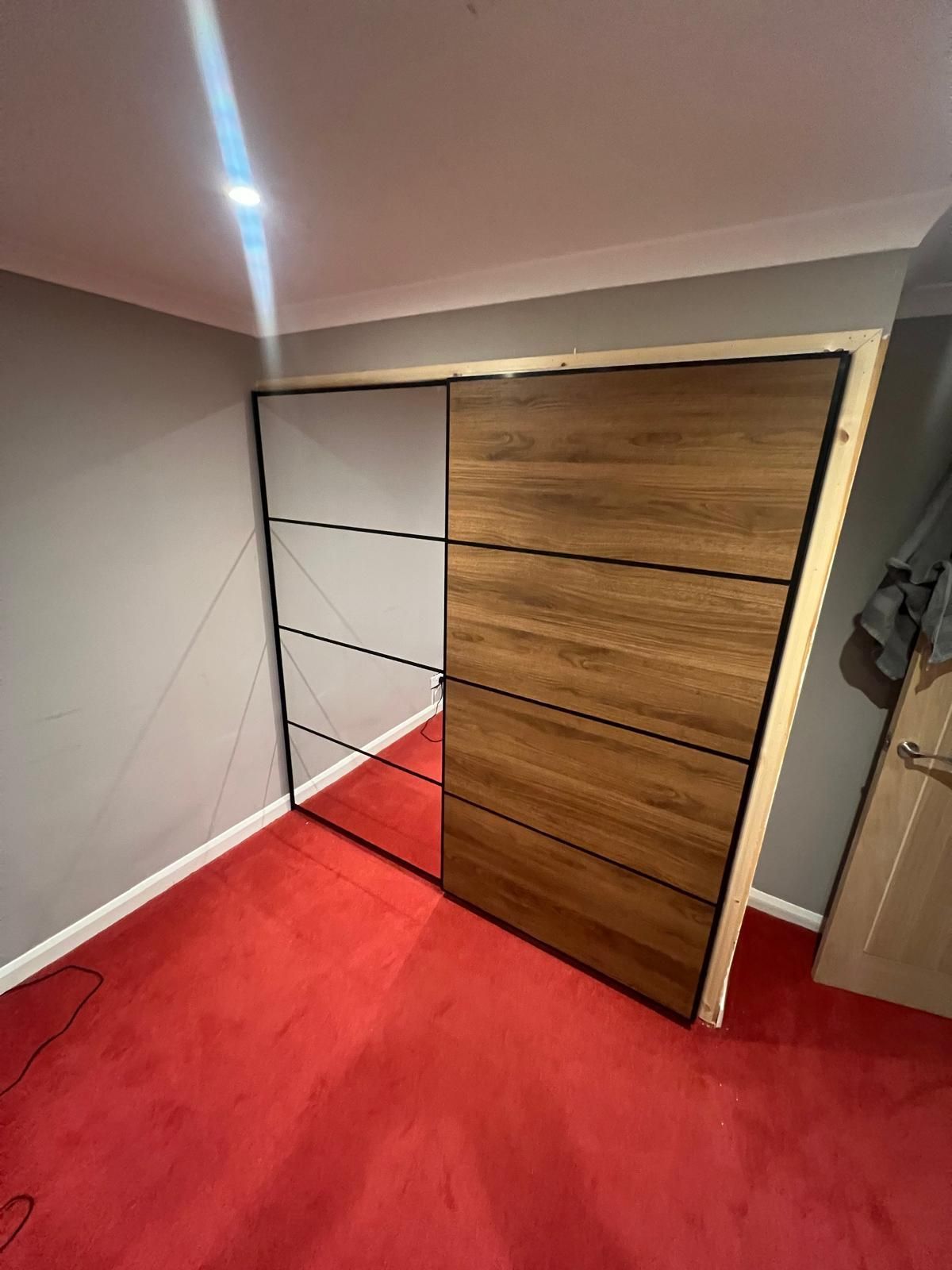 mirror and wood sliding door fitted in reading