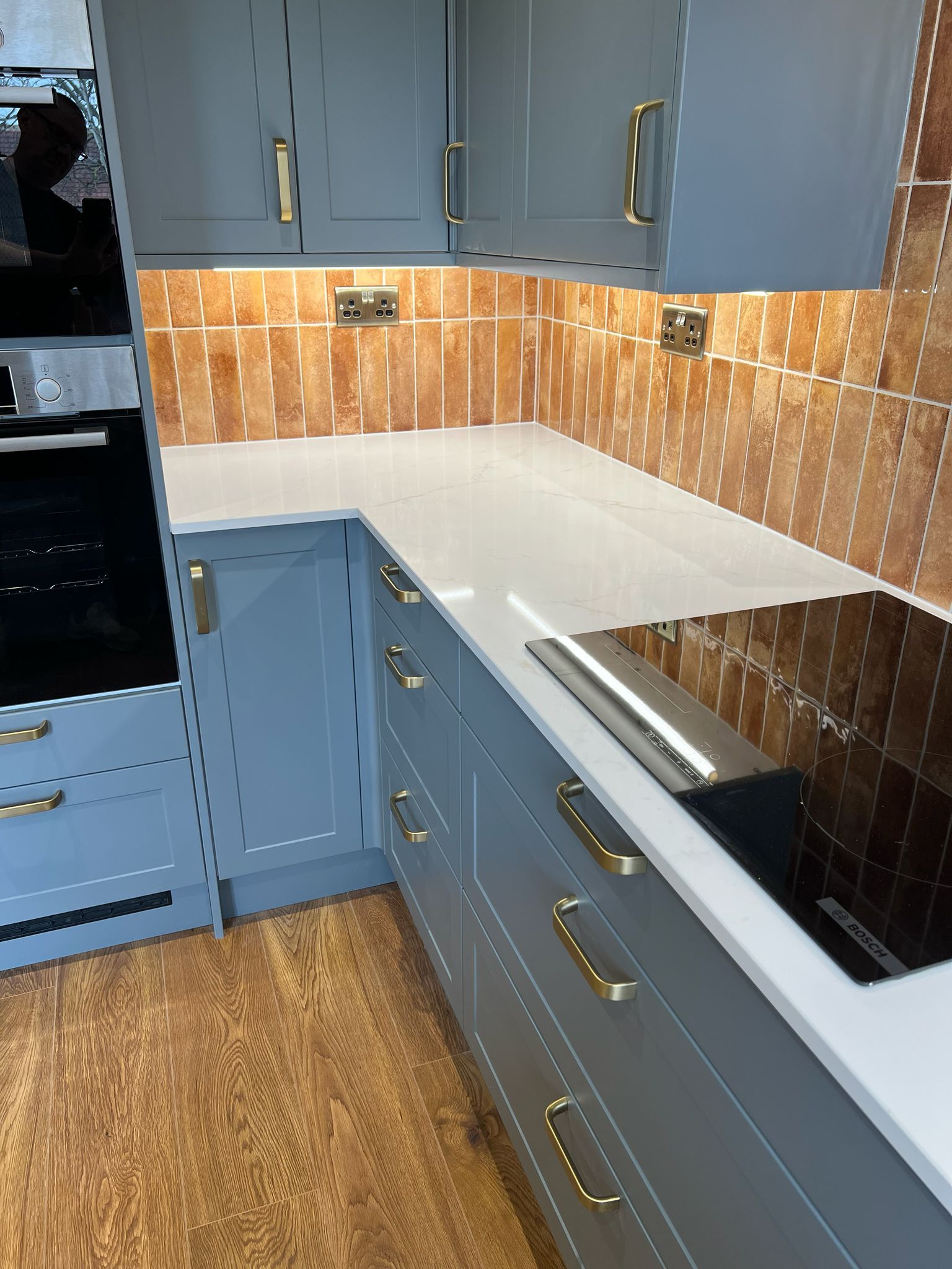 Kitchen Renovation in Caversham brown splashback tiling