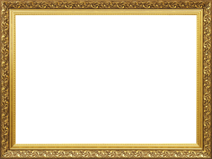Gold ornate frame with a blank white center on a light background