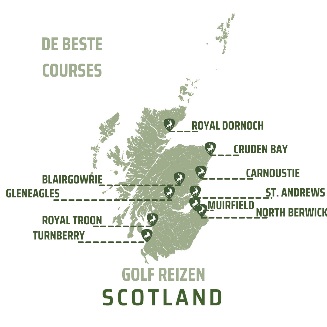 De beste golfbanen in Schotland Schotland kaart golfreizen