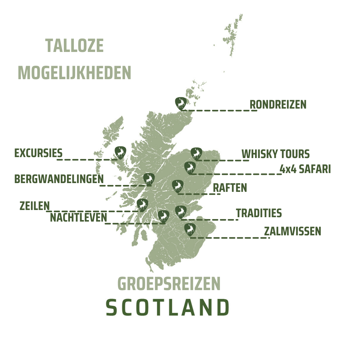 De perfecte bestemming voor een groepsreis Schotland kaart lustrumreis groepsreis bedrijfsreis