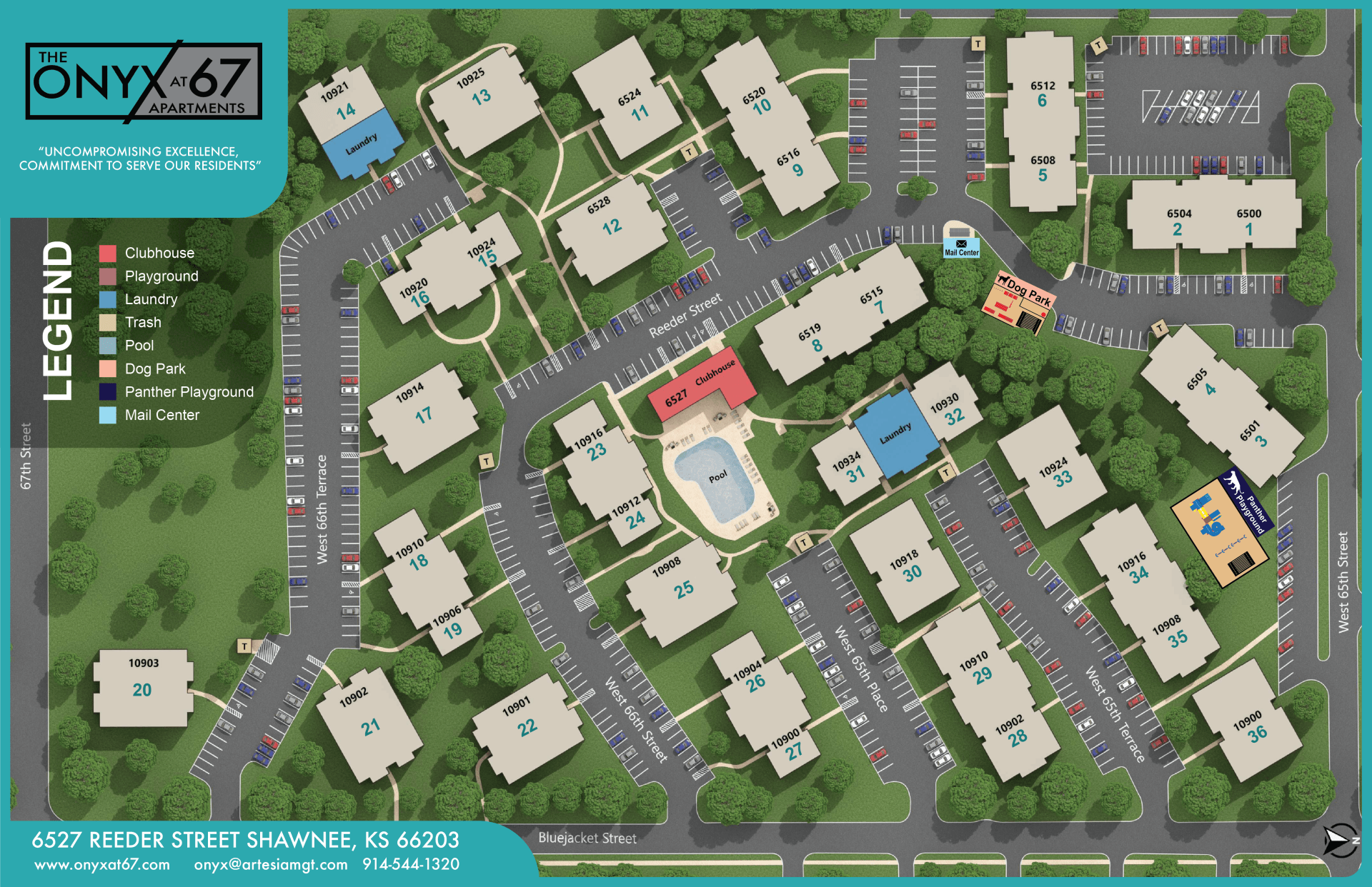 Site Map The Onyx at 67 Apartments