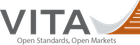 VITA logo with gray text and an orange/white graphic, the tagline reads “Open Standards, Open Markets”.