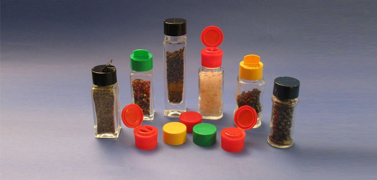 flaconi di plastica e tappi per alimenti