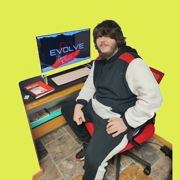 Young Man leaning computer skills Evolve 3D Printing Youngstown Ohio