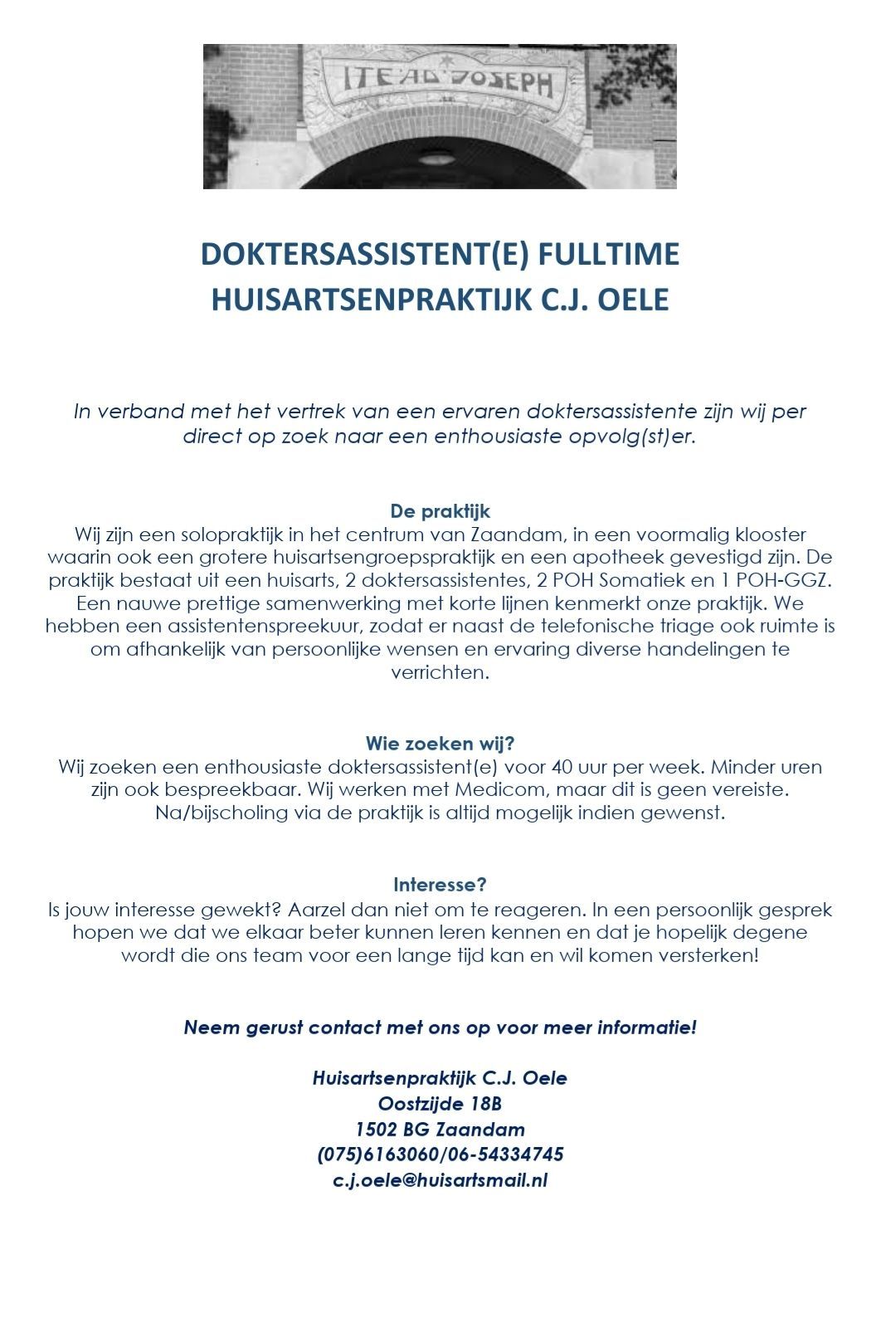 Huisartsenpraktijk C.J. Oele in Zaandam