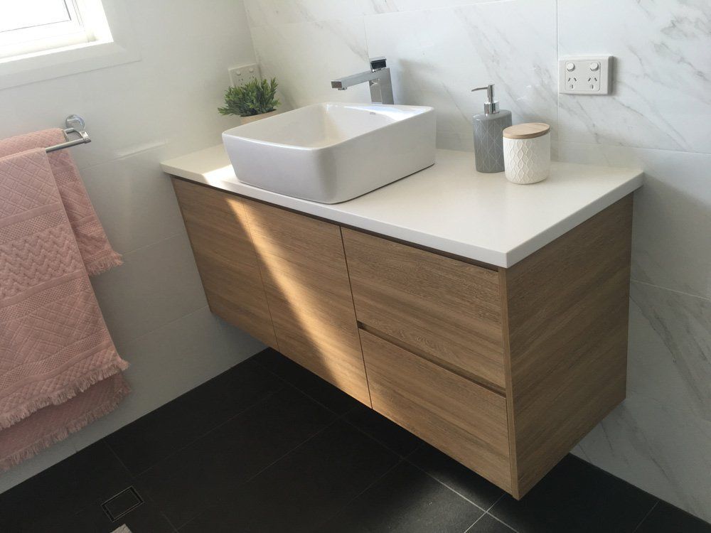 Twin Bathroom Sink — Hey Presto Kitchens & Renovations in Armidale, NSW