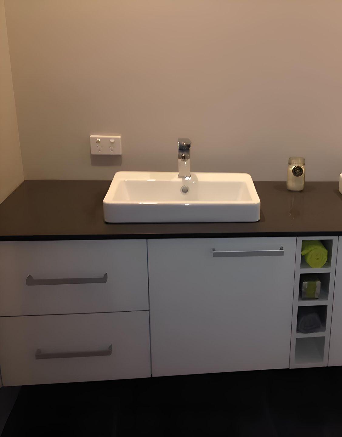 A Bathroom Vanity With A Sink And Drawers — Hey Presto Kitchens & Renovations in Uralla, NSW