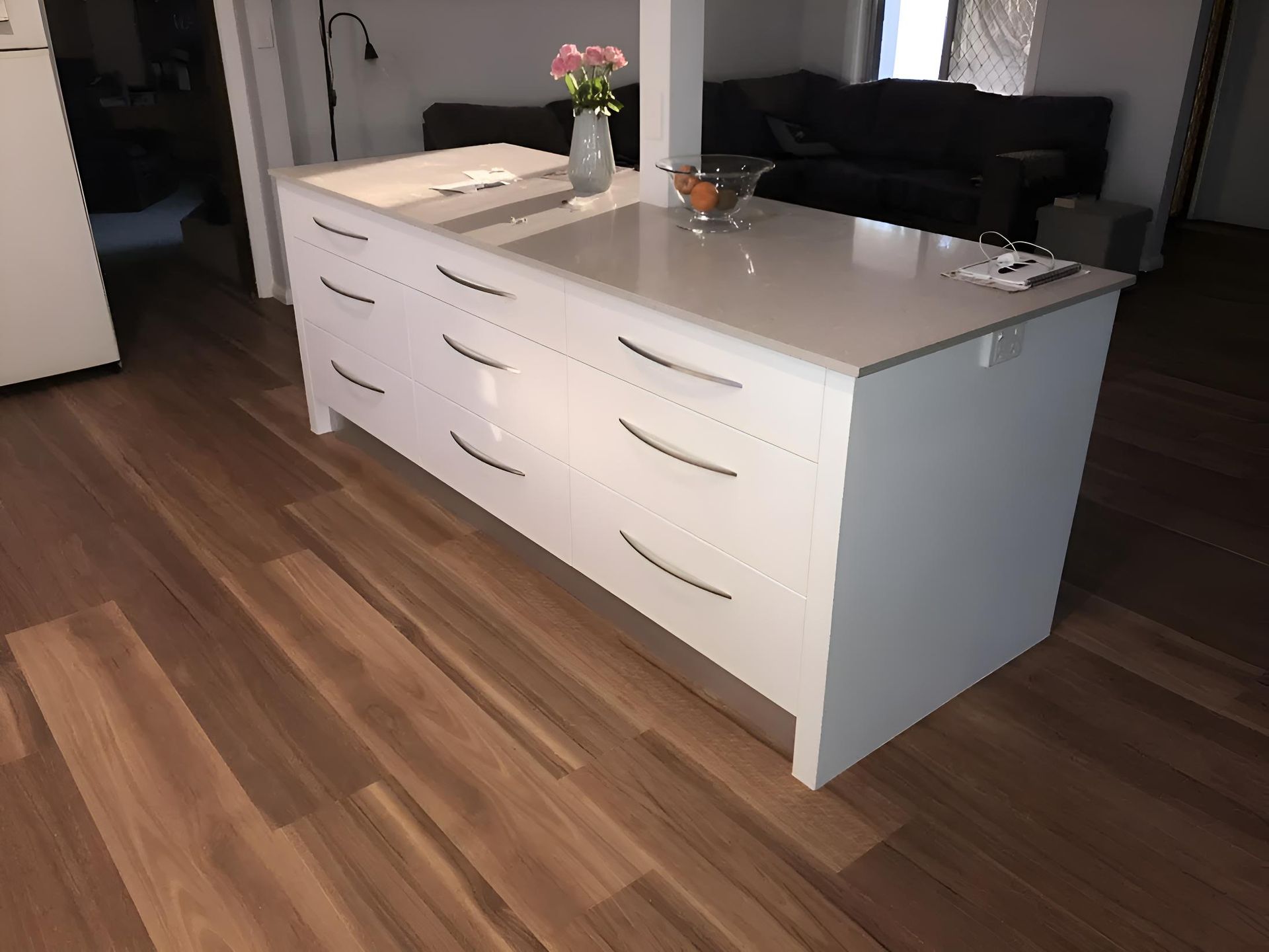 A Kitchen With a Large Island With Drawers and a Sink — Hey Presto Kitchens & Renovations in Armidale, NSW