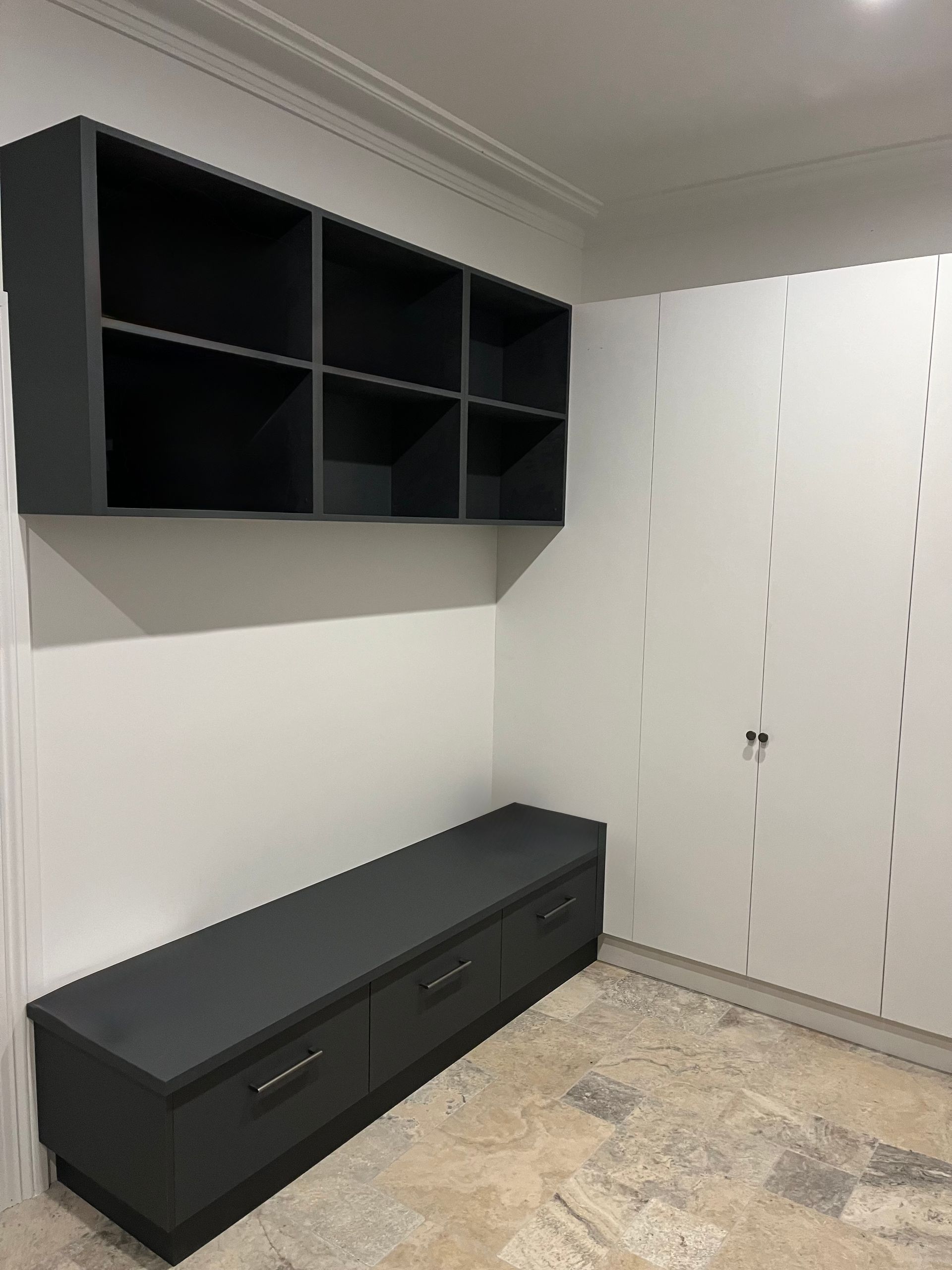 A Room With a Bench and Shelves on the Wall — Hey Presto Kitchens & Renovations in Armidale, NSW