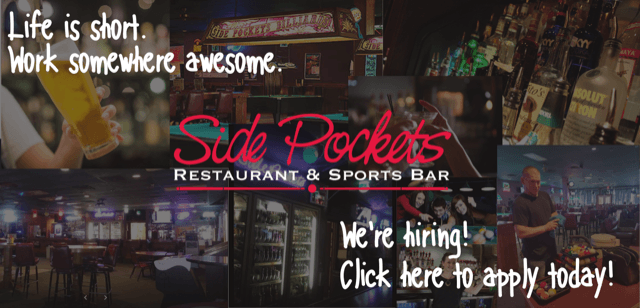 The side pockets restaurant and sports bar is hiring