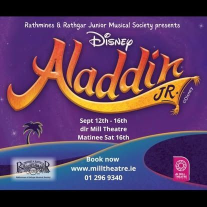 A poster for disney 's aladdin jr