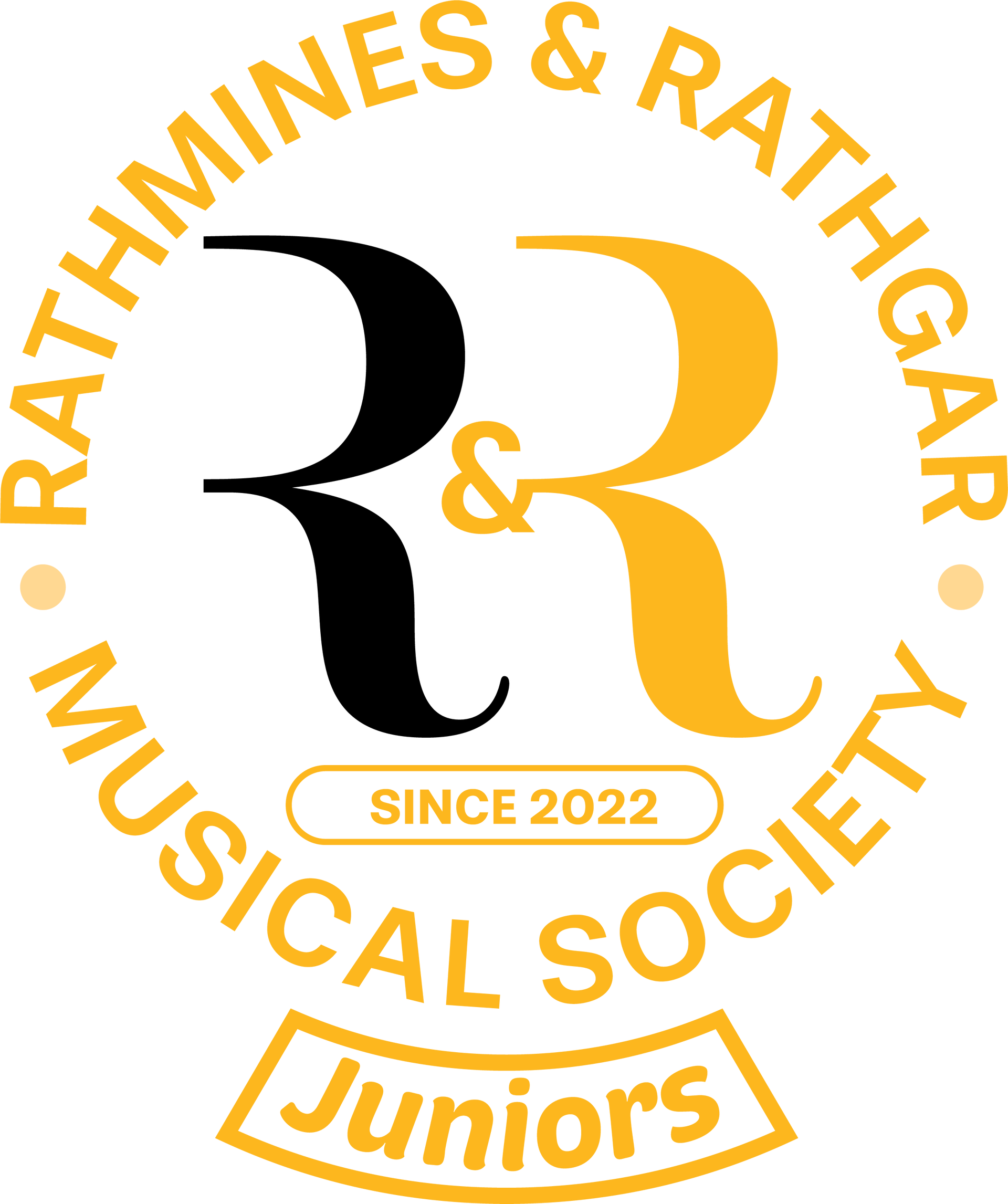 The logo for the rathmines & rathgar musical society juniors