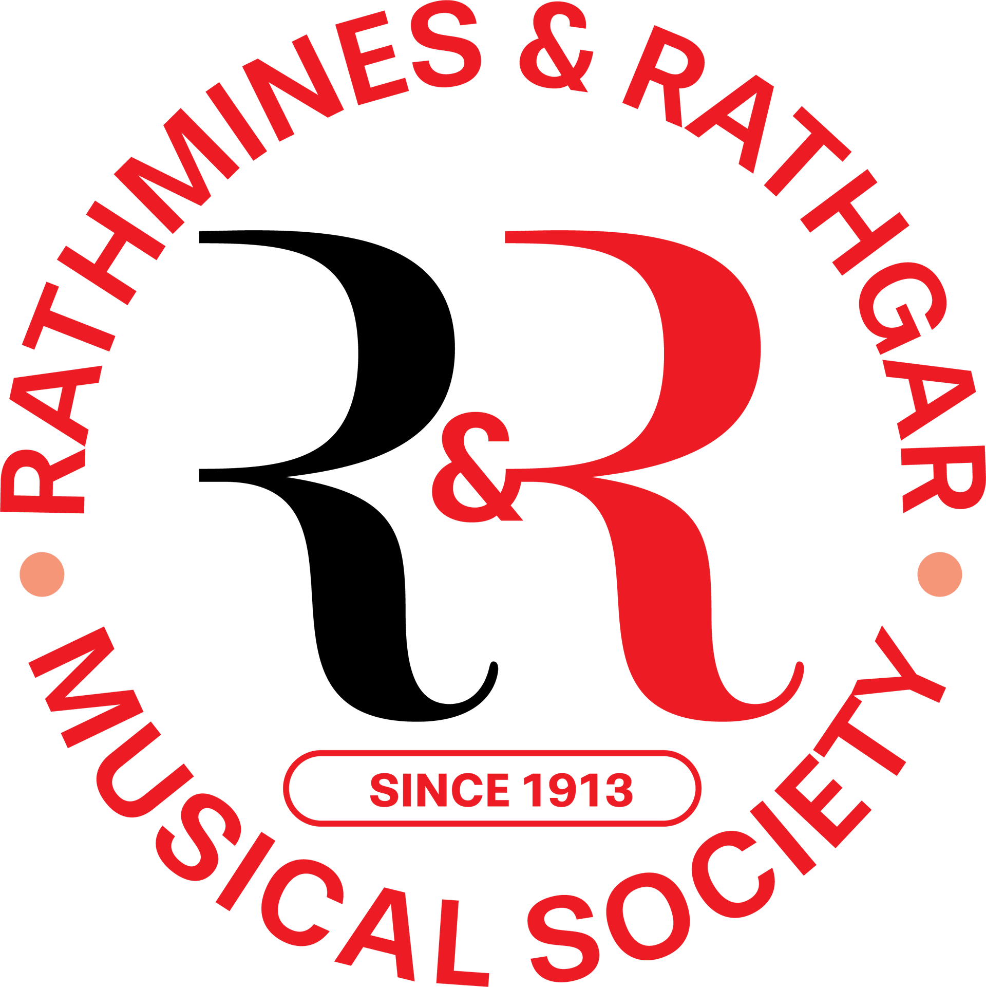 The logo for the rathmines & rathgar musical society