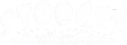 Stoogez logo in bold black letters with “A Watering Hole” on a black oval badge