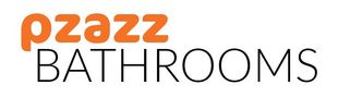 A logo for a company called pzazz bathrooms